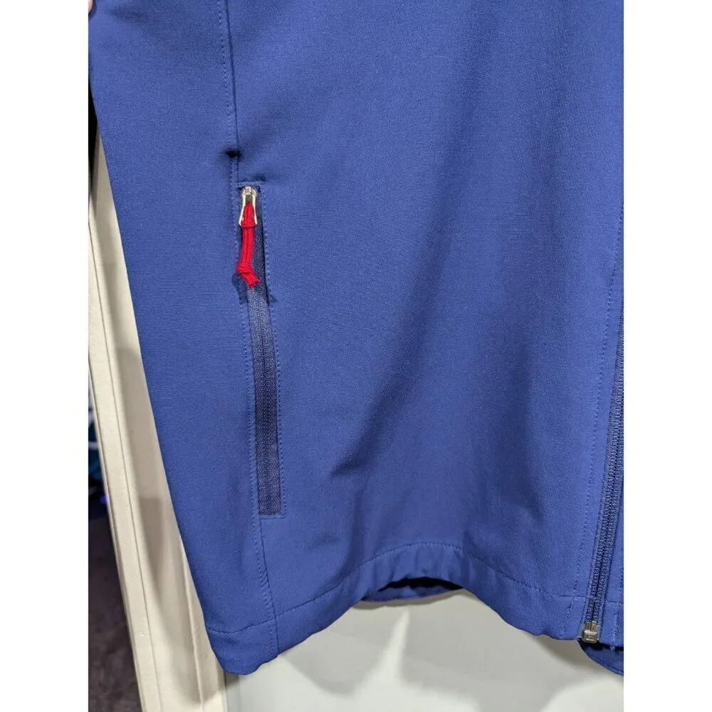 Columbia Mens Jacket Softshell Omni Shield Full Zip Gray Blue Red Outdoor Sz L